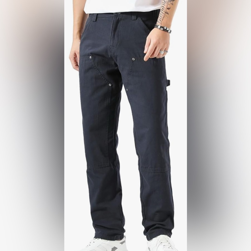 Plaid & Plain - Blue Carpenter Pants